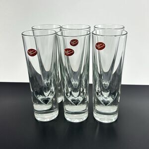 Vintage Italian Glasses Set of 6 Mid Century Modern Barware Bullet Heavy Glass